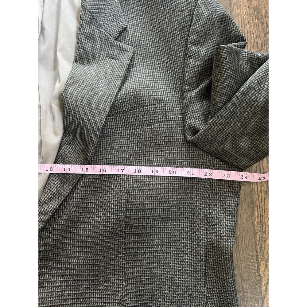 VTG Ralph Lauren‎ Mens 44L Suit Jacket Wool Mini Houndstooth Blazer Sport Coat